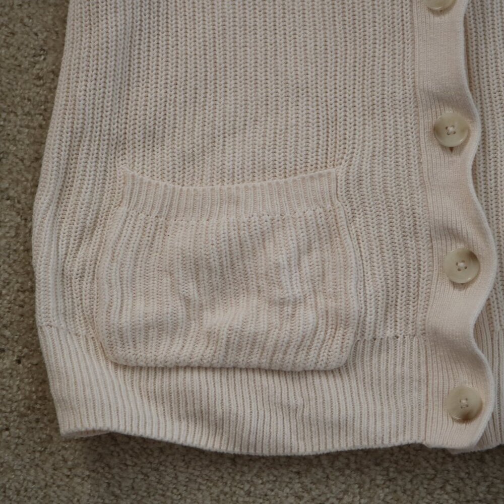 LOFT Ribbed Cream Cardigan Sweater - Picture 2 of 5